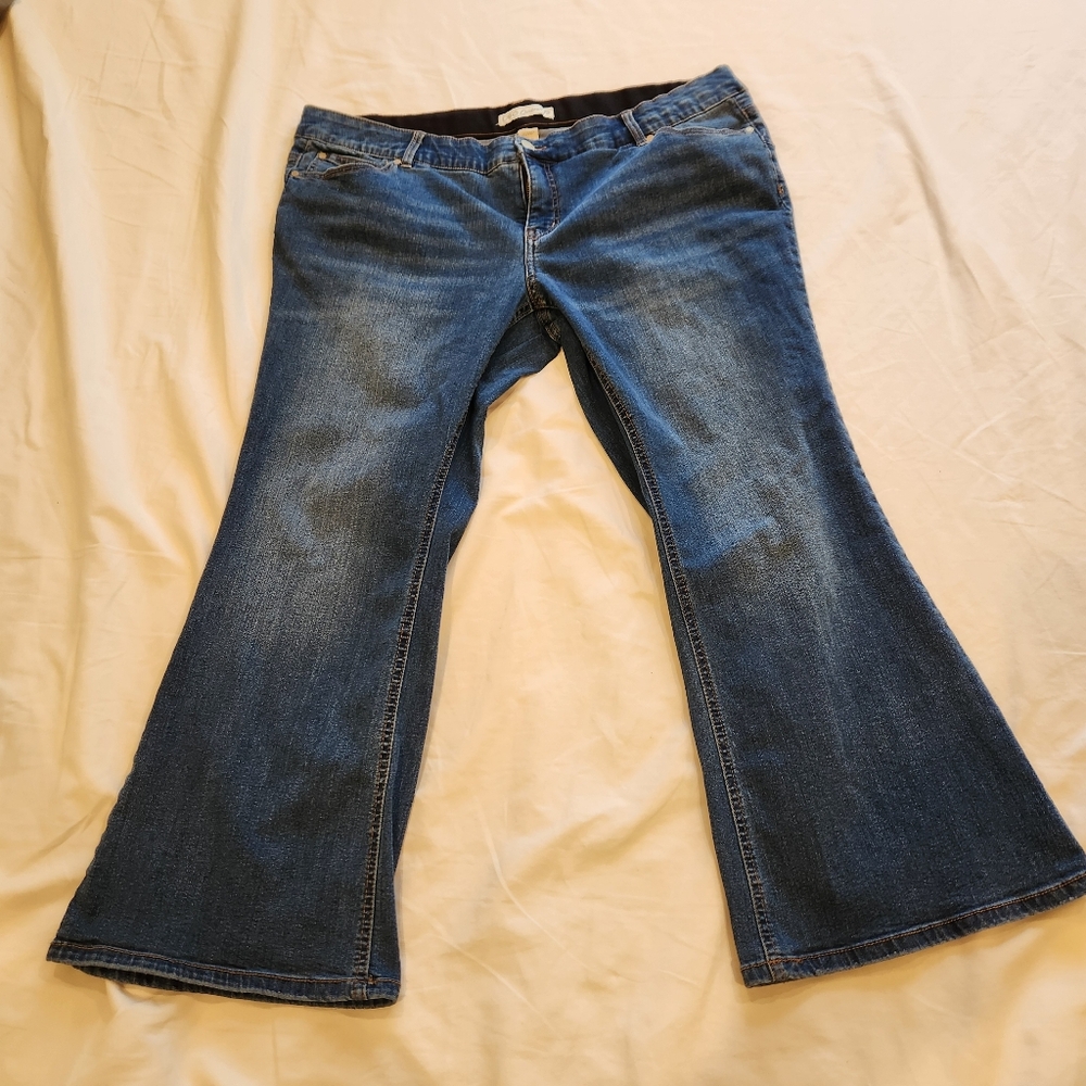 Cato Contour Jeans Size 20W Petite Kick Flare Stretch Denim Y2K Vintage Wash